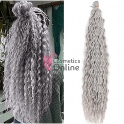Extensie de par afro Deep Water Wave Twist Crochet de 60 cm Cod 24 Silver (Gri Cenusiu)